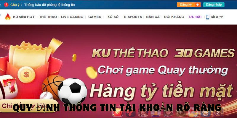 Người chơi đăng ký 1 tài khoản chính chủ duy nhất